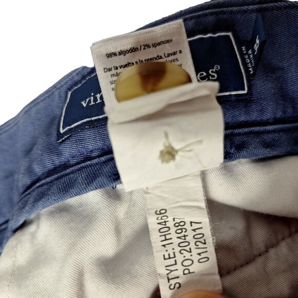 Vineyard Vines Breaker Chino Shorts Size 35 Navy Blue Embroidered Whale Flag - Picture 5 of 5